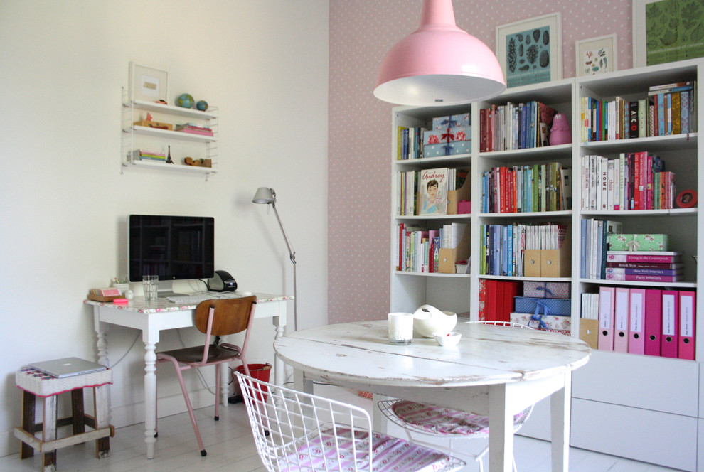 Cottage chic home office photo in Amsterdam