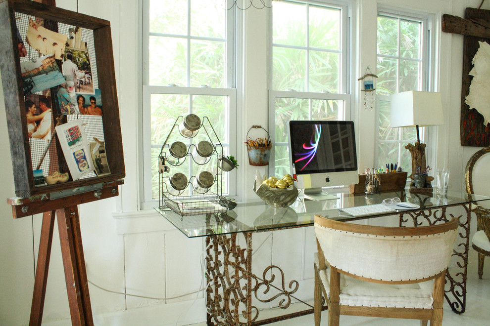 Inspiration for an eclectic home office remodel in Tampa