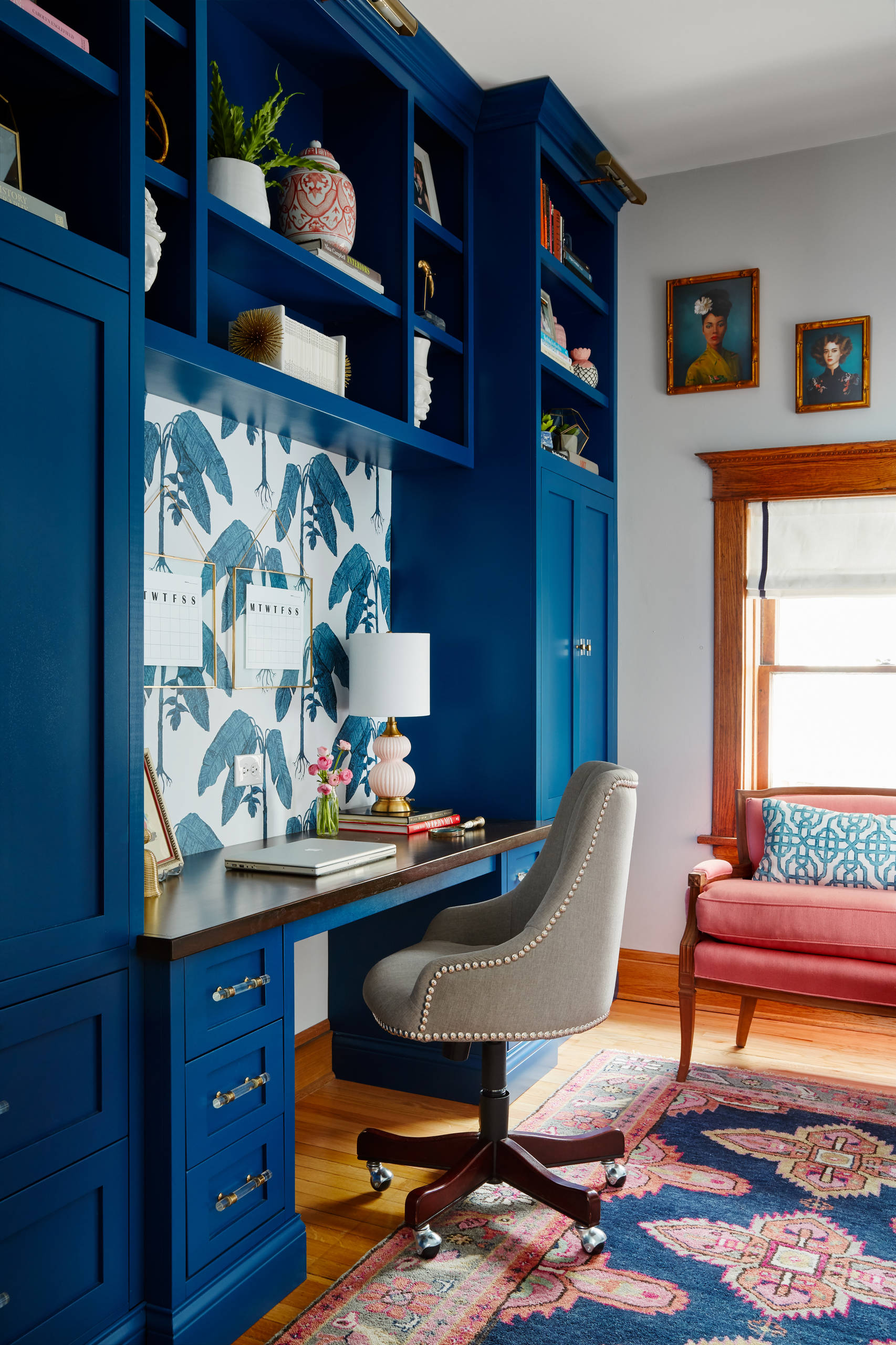 Blue sale study desk