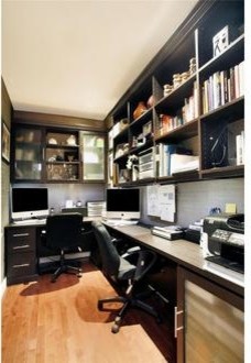 Photo of a large world-inspired home office in New York.