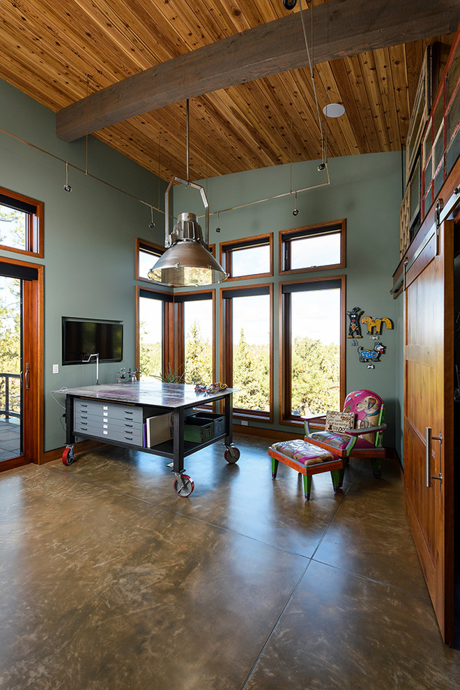 This is an example of an eclectic home office in Other.