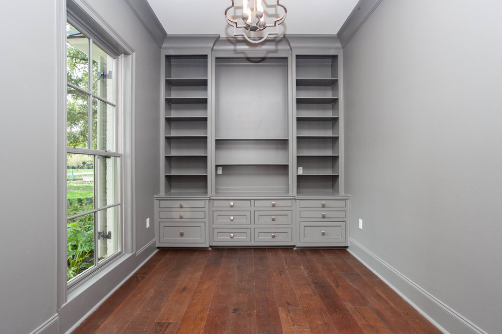 Example of a trendy home office design in New Orleans