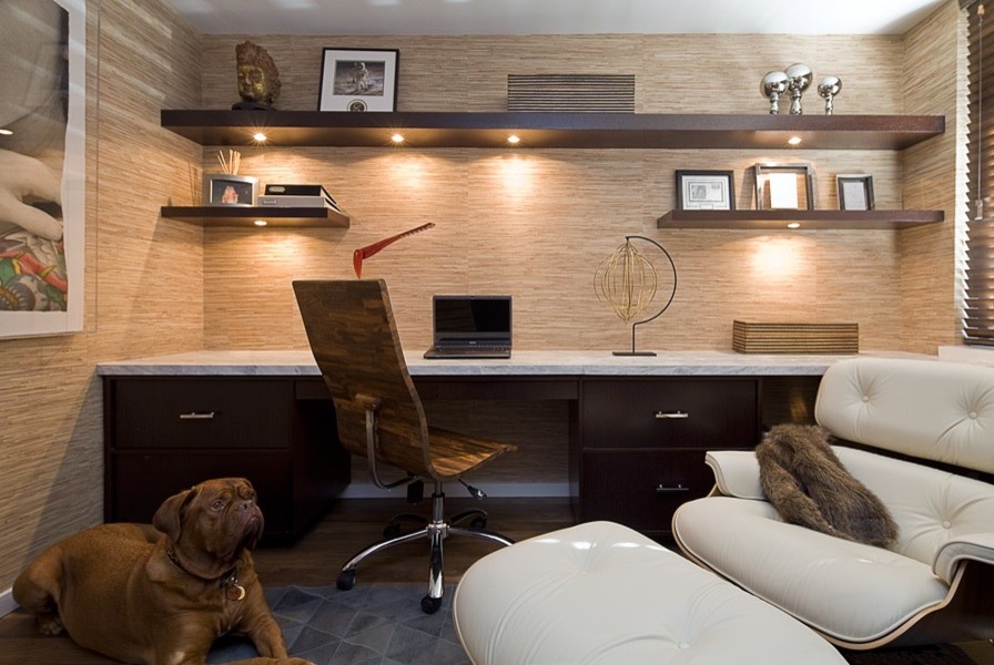 Home office - contemporary home office idea in New York