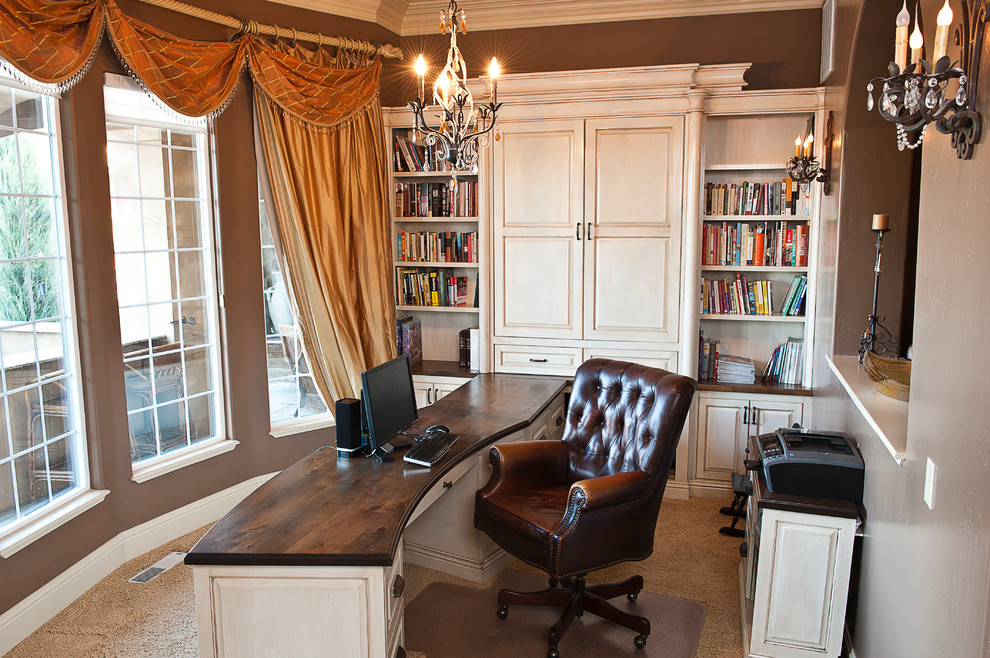 Office Unit w/ Stained Alder Top Traditional Home Office Boise