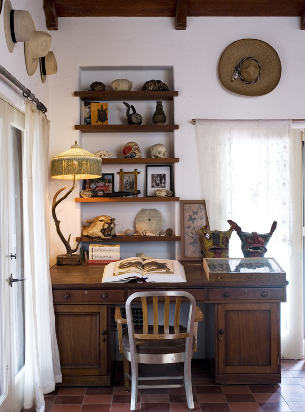 Photo of an eclectic home office in New York.