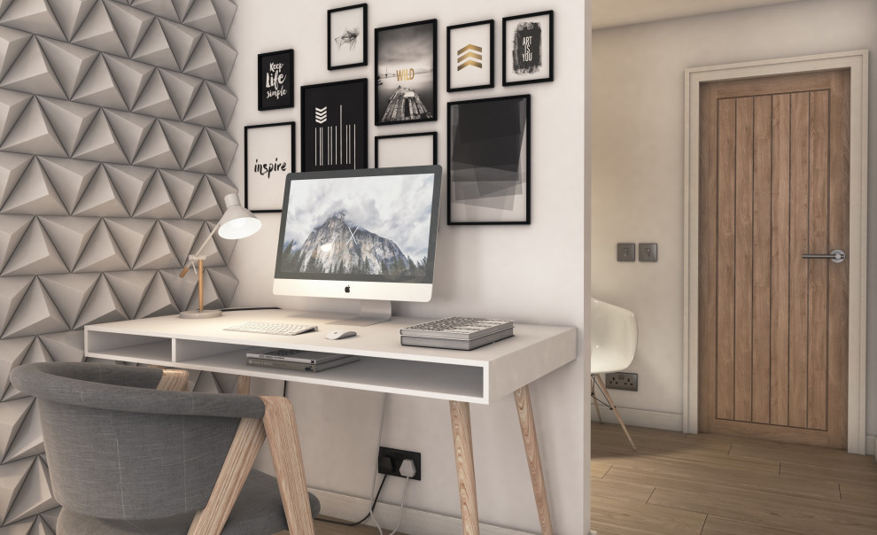 Свежая идея для дизайна: кабинет в скандинавском стиле - отличное фото интерьера