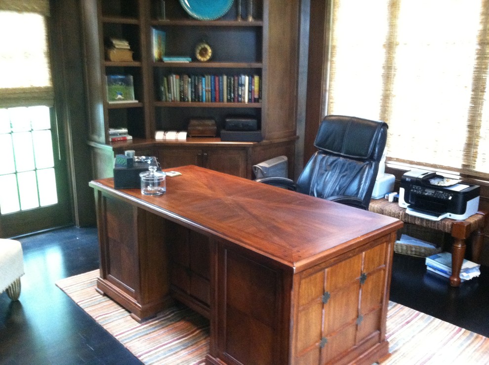 This is an example of a medium sized classic home office in Seattle.