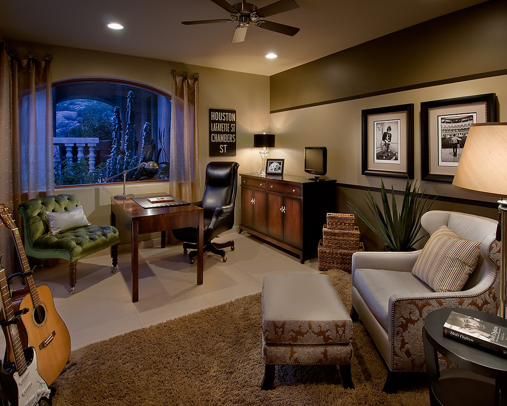 Inspiration for a contemporary freestanding desk home office remodel in Phoenix