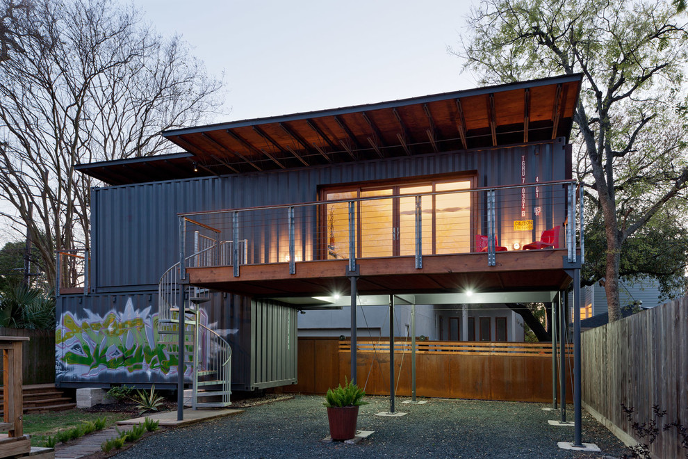 Design ideas for a contemporary house exterior in Houston.