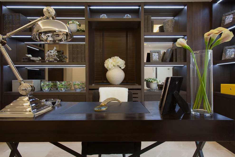 Example of a trendy home office design in London