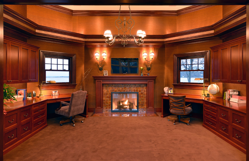 Poquott Beach House Craftsman Home Office New York by R. Wade