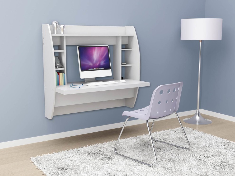 Home office - mid-sized modern freestanding desk home office idea in New York