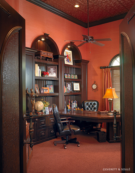 Example of a tuscan home office design in Orlando