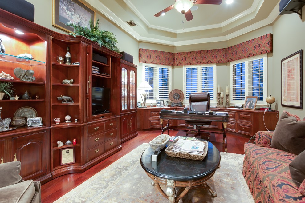 Home office - mediterranean home office idea in Tampa
