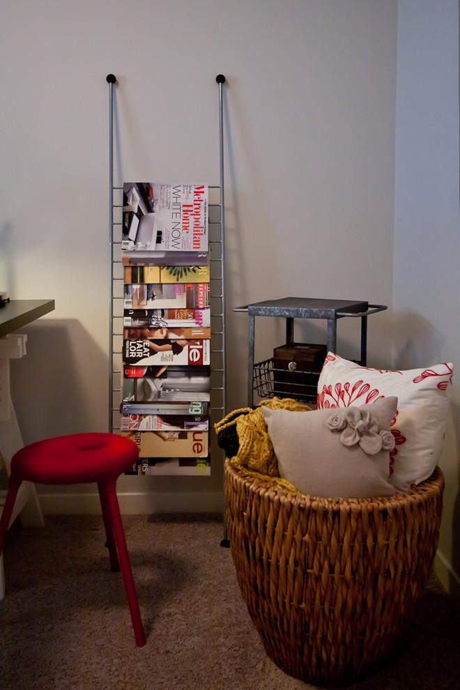 Example of a small classic freestanding desk craft room design in Calgary