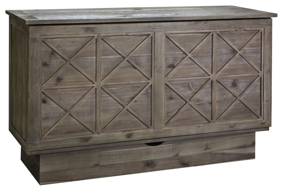 Queen Bed in Brushed Ash Finish Contemporary Home Office