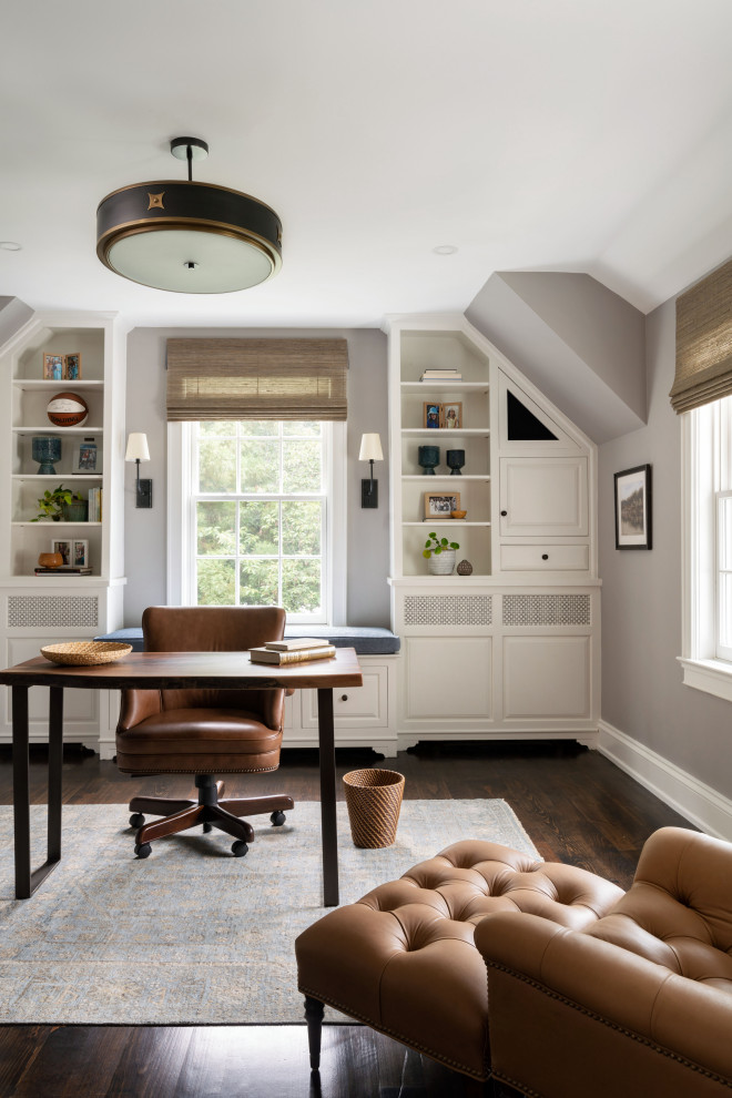 Design ideas for a traditional home office in Philadelphia.