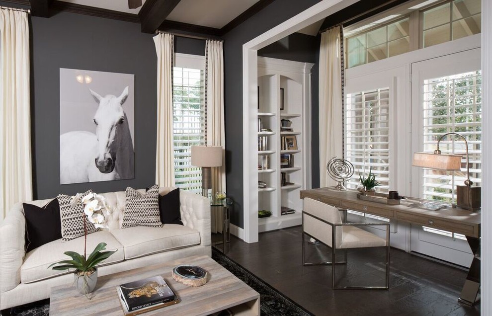 Inspiration for a contemporary home office in Houston.