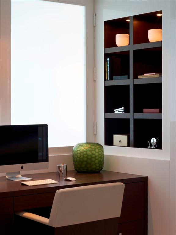 Example of a trendy home office design in Miami