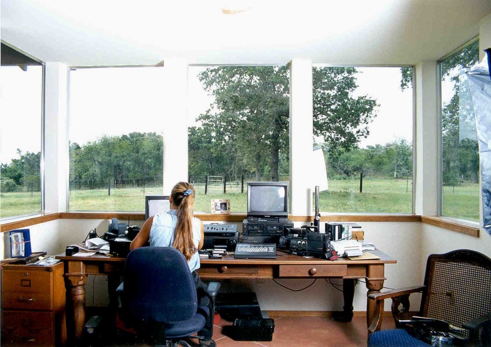 Home office - industrial home office idea in Austin