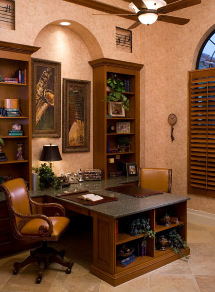 Mediterranean home office in Tampa.