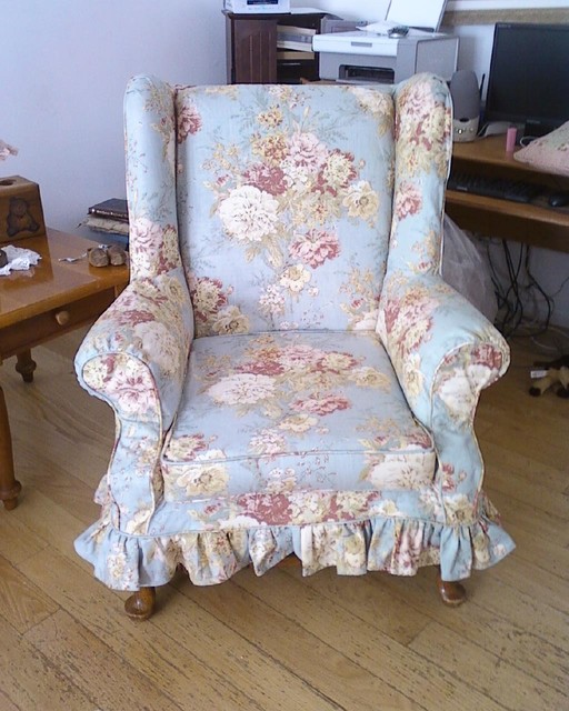 shabby chic wingback chair