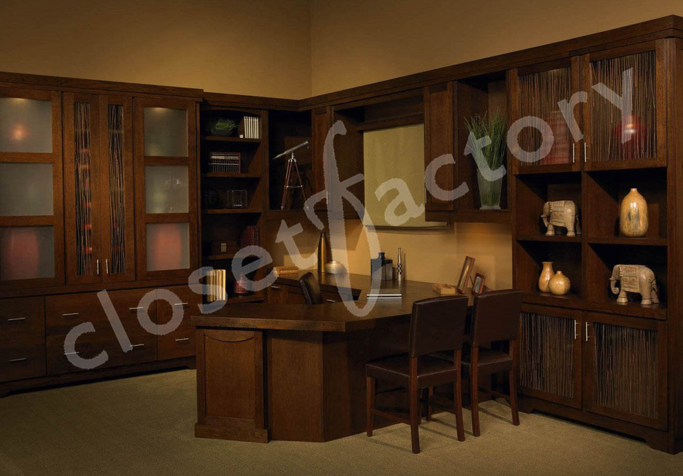 Пример оригинального дизайна: кабинет в стиле фьюжн