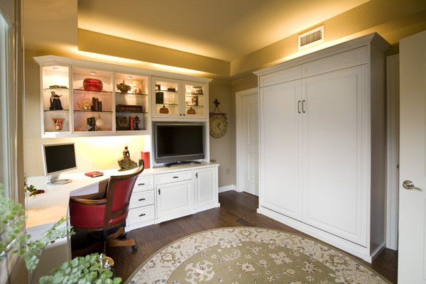 Siena Collection White Home Office With Wall Bed by Valet Custom Cabinets &  Clos - Traditional - Home Office - San Francisco - by Valet Custom Cabinets  & Closets | Houzz