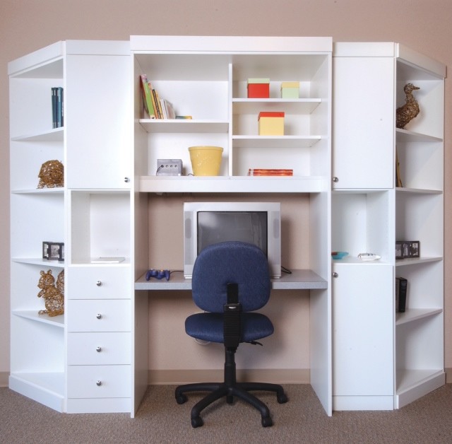 Small office with lots of storage Traditional Home Office