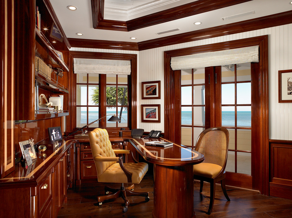 Sophisticated Key West Style Traditional Home Office Miami by