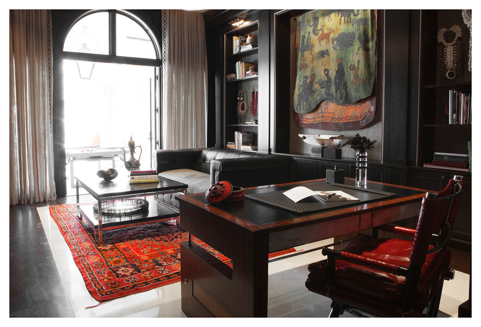 Inspiration for a world-inspired home office in Miami.