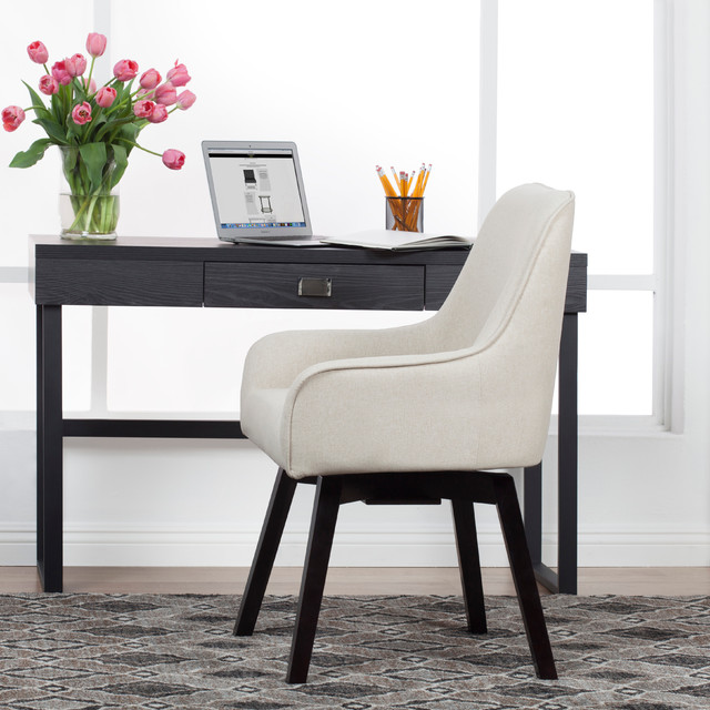 Spire Swivel Dining Office Chair In Sand Off White 70148 Contemporary Home Office Other By Studio Designs Houzz Uk