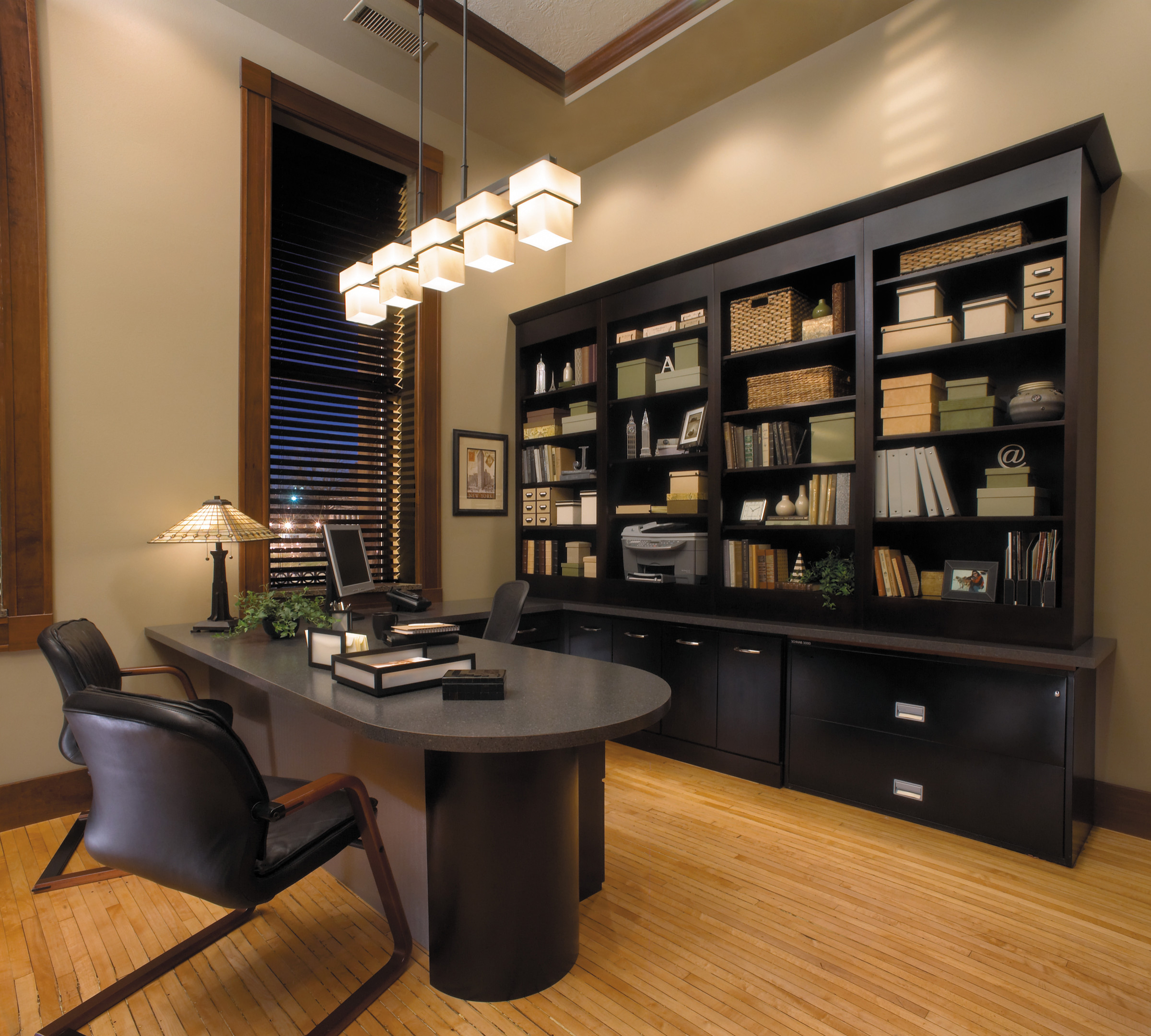 StarMark Cabinetry Home Office in Cherry finished in Java - Contemporary - Home  Office - Other - by StarMark Cabinetry | Houzz