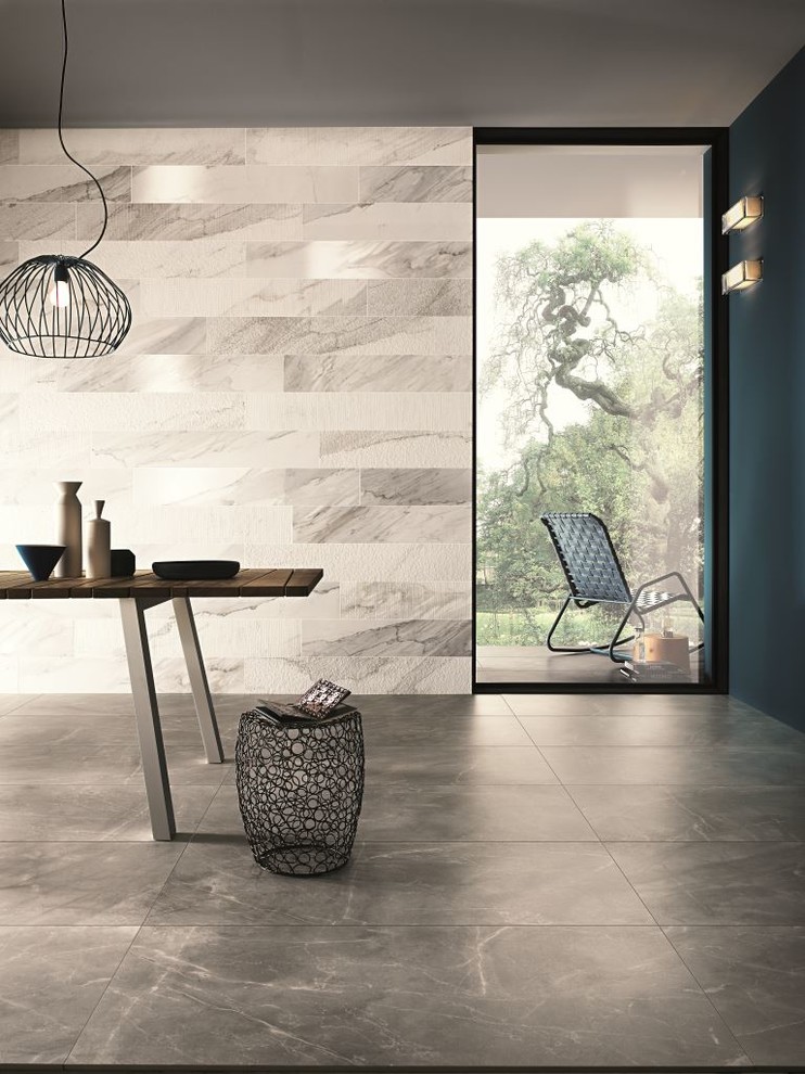 Stone Look Tile Contemporary Home Office Dallas by Horizon