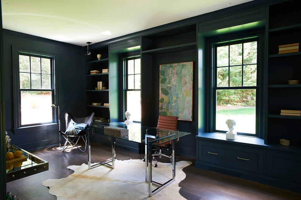 Design ideas for a farmhouse home office in New York.