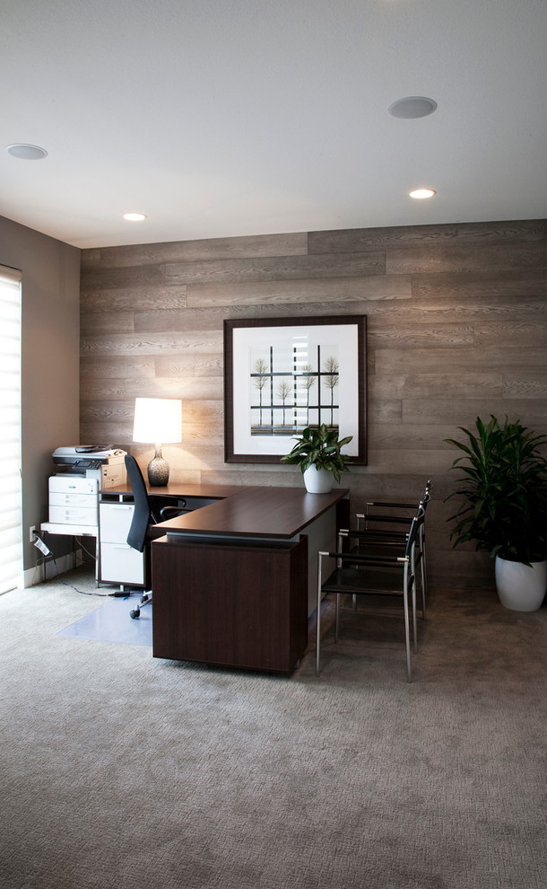 Study Contemporary Home Office Denver by FLOORING DESIGN