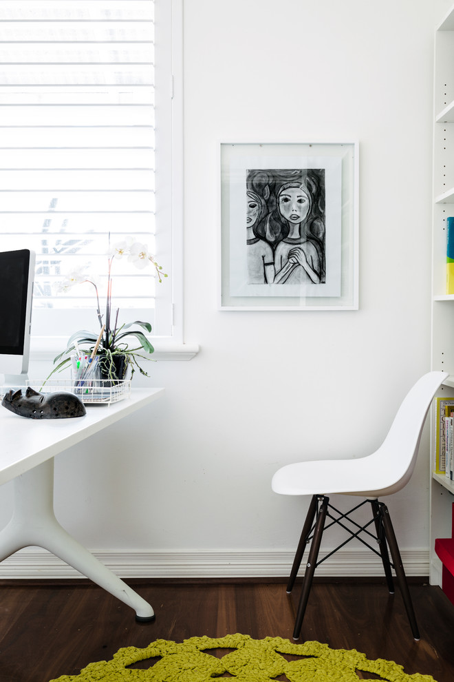 Inspiration for an eclectic home office in Perth.