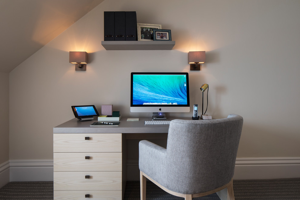 Inspiration for a contemporary home office remodel in London
