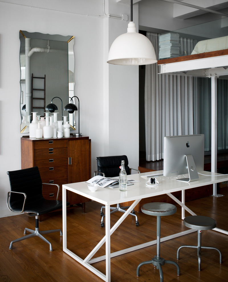 Design ideas for an industrial home office in New York.