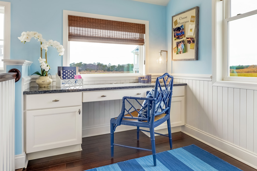 Inspiration for a coastal home office remodel in Other