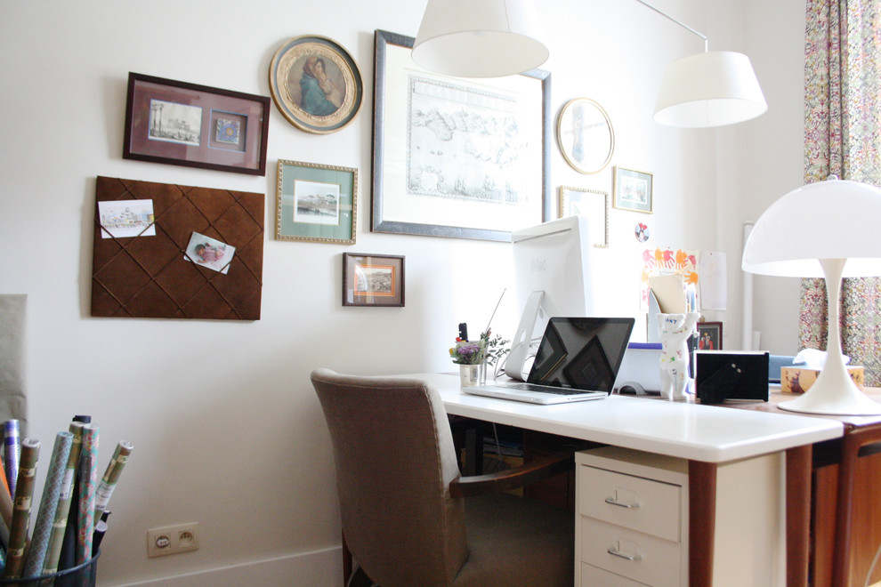 This is an example of a bohemian home office in Amsterdam.