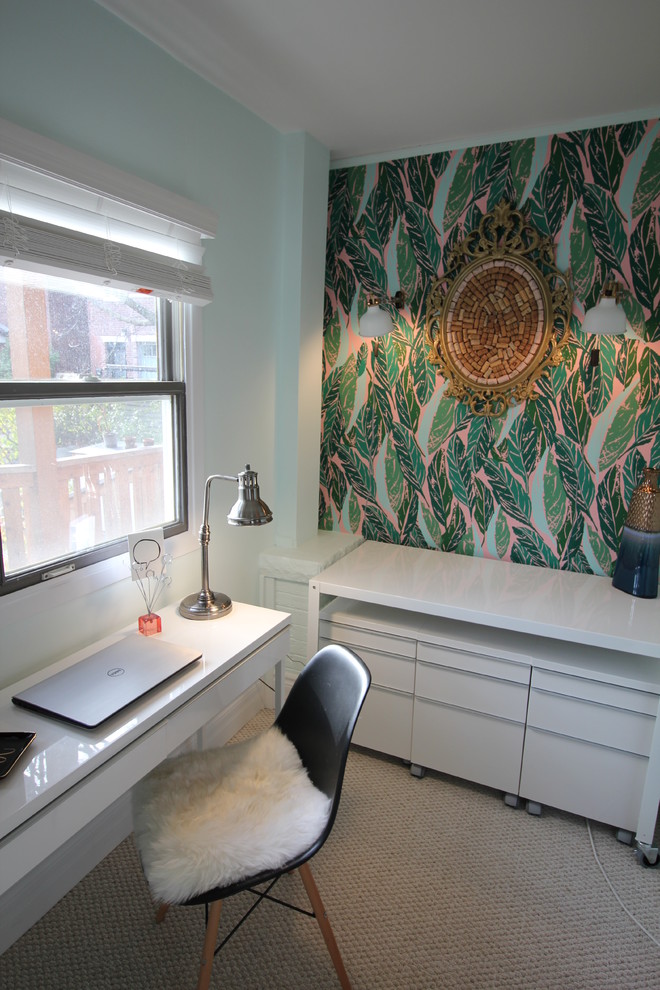 This is an example of an eclectic home office in Toronto.