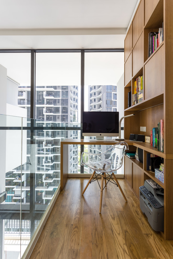 This is an example of a scandi home office in Singapore.