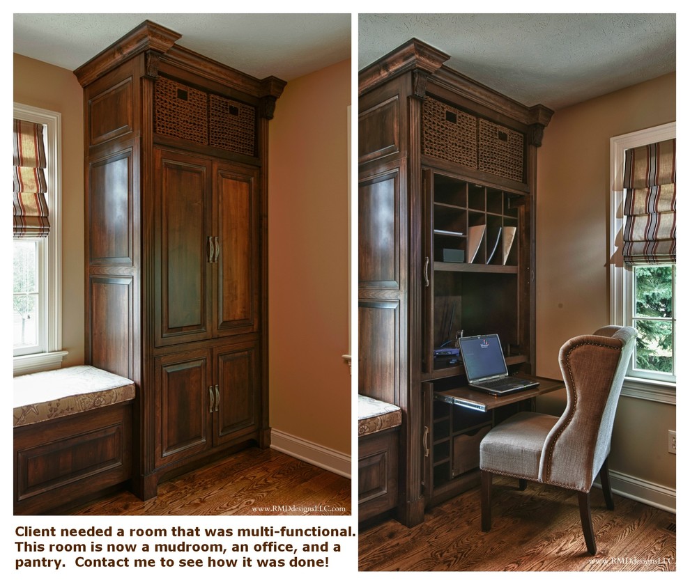 Example of a classic home office design in Cleveland