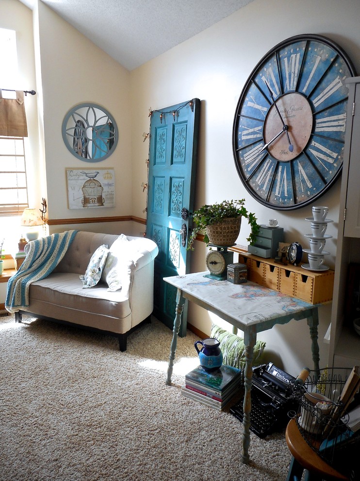 Inspiration for an eclectic home office in Wichita.