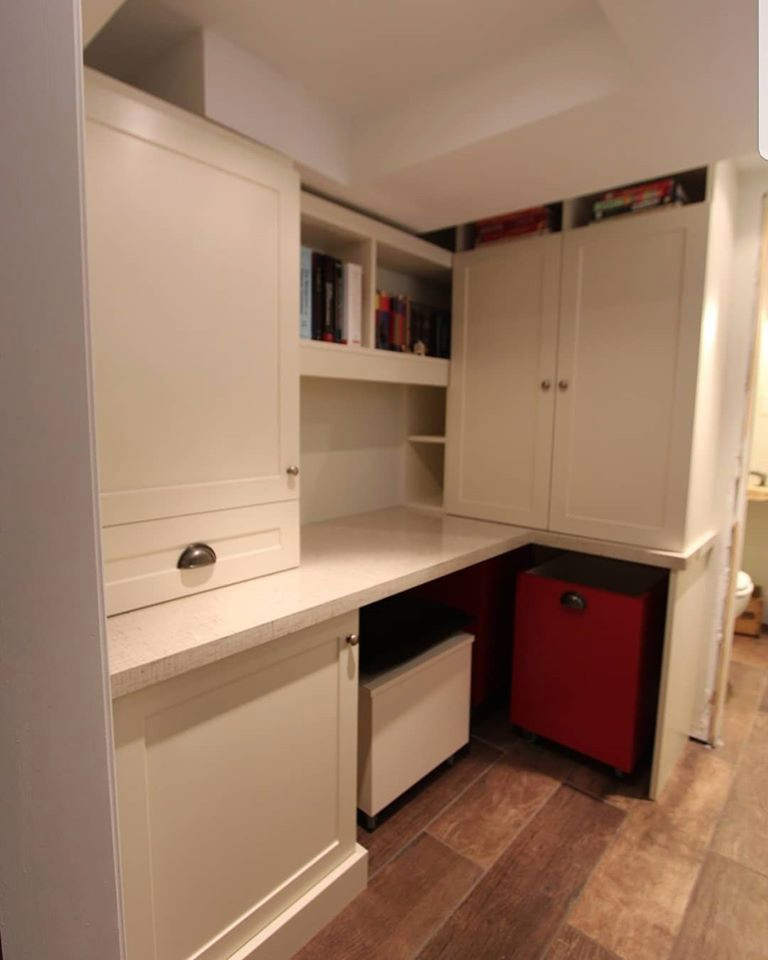 Example of a built-in desk home office design in Toronto