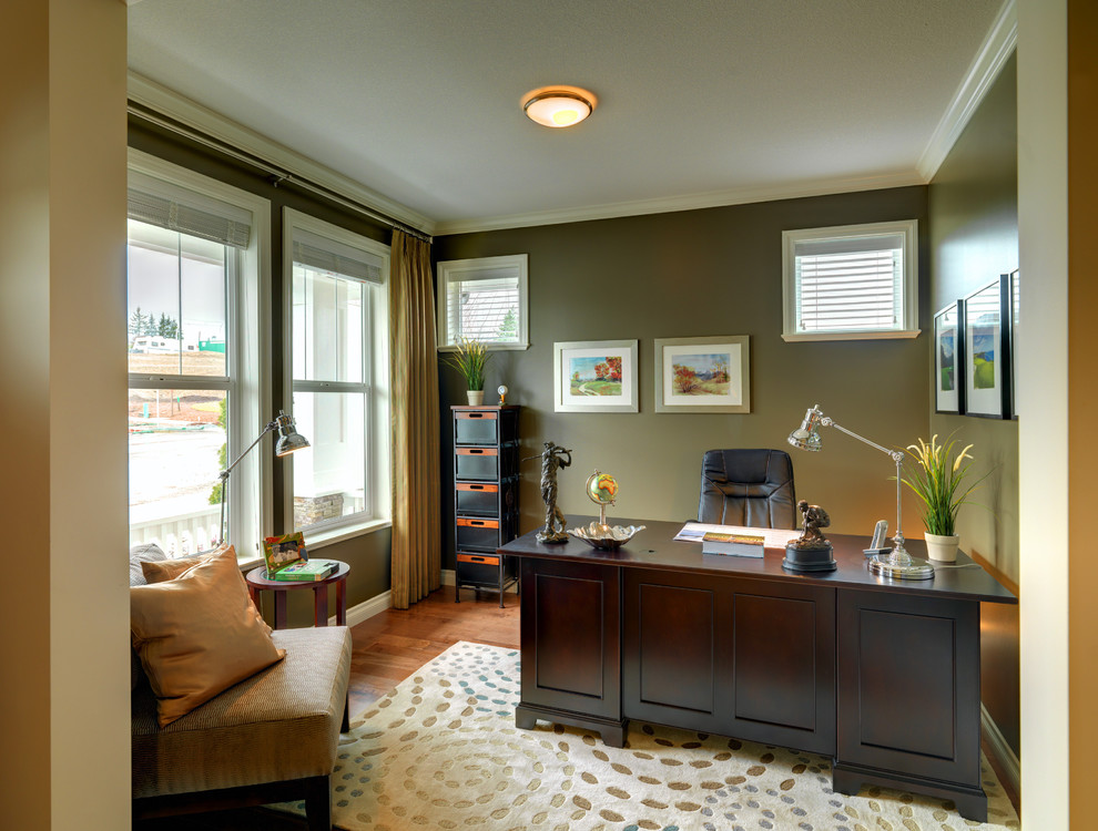 Example of a classic home office design in Vancouver