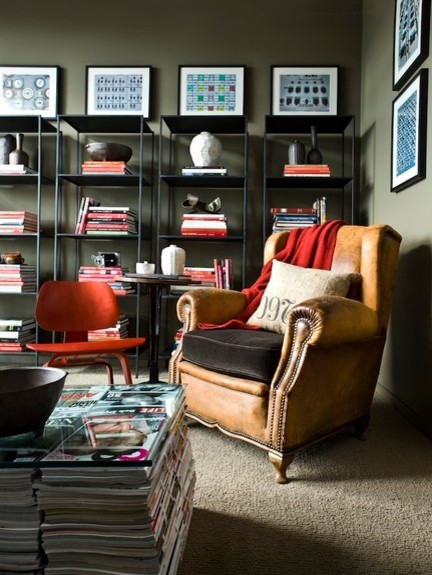 アトランタにあるコンテンポラリースタイルのおしゃれなホームオフィス・書斎の写真