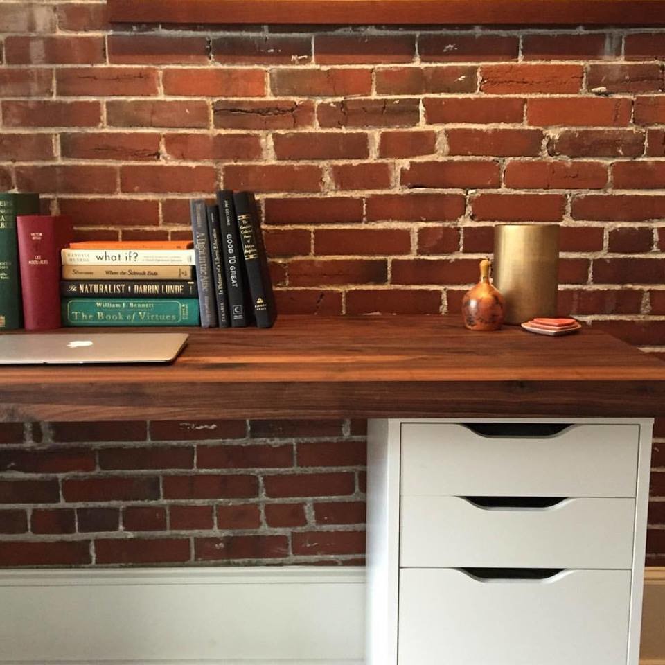 Inspiration for a rustic freestanding desk study room remodel in Orange County