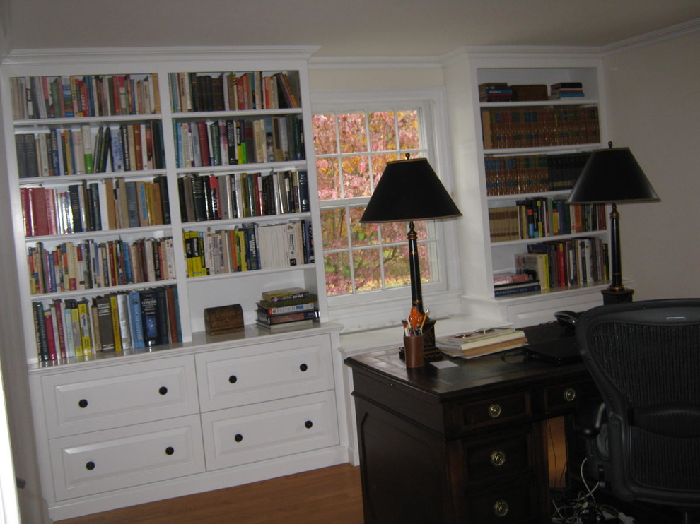 White home office Traditional Home Office New York by